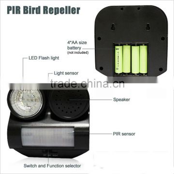 New PIR Sensor Birds Repeller Sound Gunshot Flashlight 80 Square Meters for Birds Repelling Pest control Garden Supplies