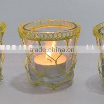 Decorative Glass Tea light candle Holders in various finishes IHA052