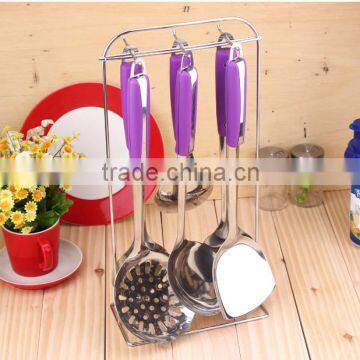 PP Plastic Handle 201 Stainless Steel Cooking Utensil Set photo-3