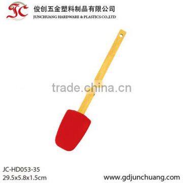 Food grade silicone spatula supplier offer wooden handle spatula