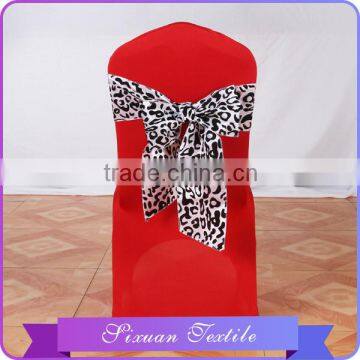 Taffeta Base Leopard Pattern Flocked Chair Sash