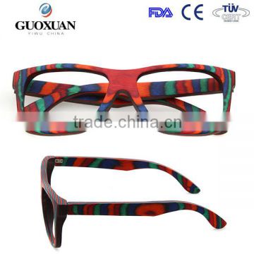 Hot wholesale colourful sunglasses skateboard wood sunglasses