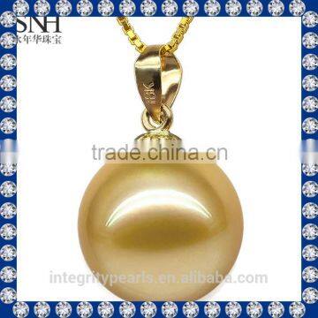 11mm AAA south sea pearl pendant gold pearl jewelry