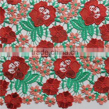 heavy gold african lace chemical water soluble embroidery lace fabric for garment accessories