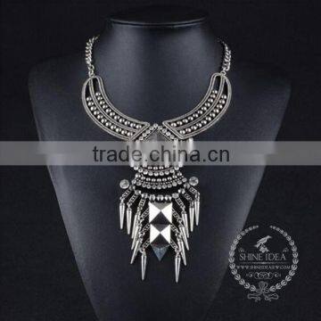 High Quality Vintage Rhinestone Chunky Statement Necklace Tin Alloy Fashion Women Pendant Necklace 6390099
