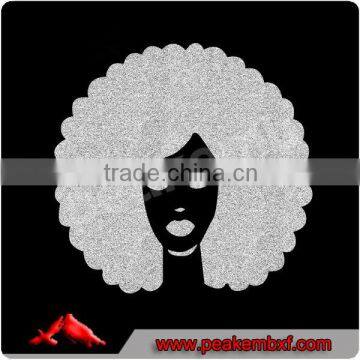 Wholesale Sexy Afro Girl Iron On Giltter Transfer For Hoodies