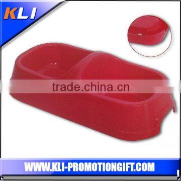 Red animal feeding bowl double covered pet food bowl