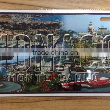 Monaco wall decor embossed license plate