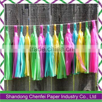 Hanging Tissue Paper Tassel Garland for wedding decoration