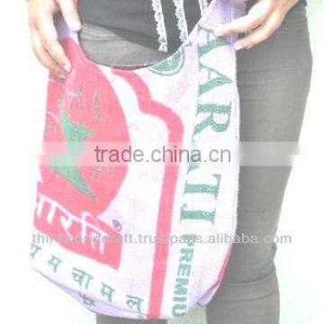 Jute Shoulder Bag with print