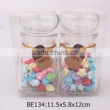 2pcs glass spice jar in a pvc box