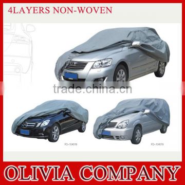 4 layer car cover, 4 layer non woven polypropylene and cotton car cover, 4 layer non-woven car cover