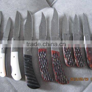A SCENIC RAM HORN HANDLE, HANDMADE DAMASCUS STEEL LINER LOCK FOLDING KNIFE photo-6