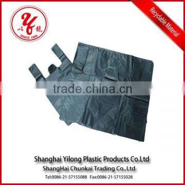 HDPE black plastic t-shirt bag