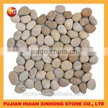 White Nature Pebble Tile,indoor Wall Floor Decoration Pebble Tile photo-4