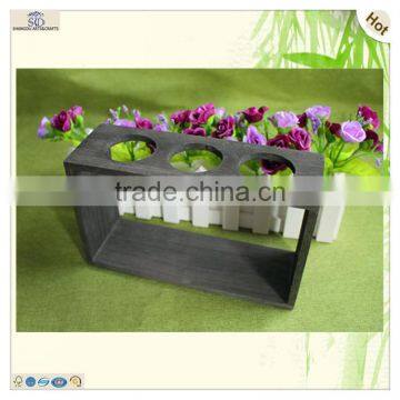 Black Color Three Compartments Wood Test Tube Rack photo-6