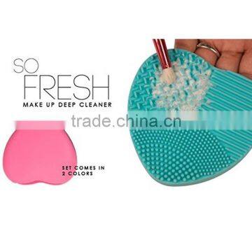 New Design Candy Color Silicone Makeup Brush Cleaner Brush Heart Shaped Washing Tool