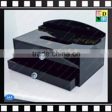 Custom design wholesale fancy napkin holder black acrylic facial tissue box