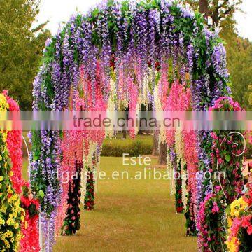 Atificial Tofu Pudding Flower Wisteria Hanging Vine for Wedding Decoration photo-2