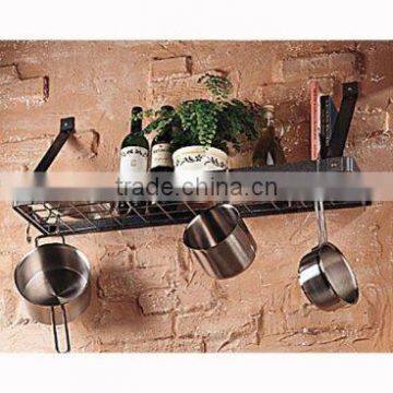 wrought iron kitchen wall pot rack