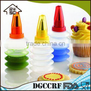 NBRSC BPA Free Custom 3pcs Cake Cookie Cupcake Decorating Squeeze Icing Bottles Baking Tool With Stainless Steel Nozzle photo-2