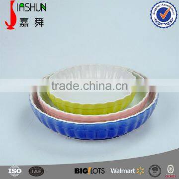 Round Ceramic Baking Tray With Colorful