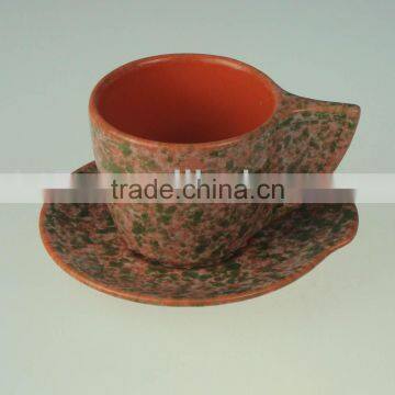 New glazed ceramic custom espresso cup and saucer