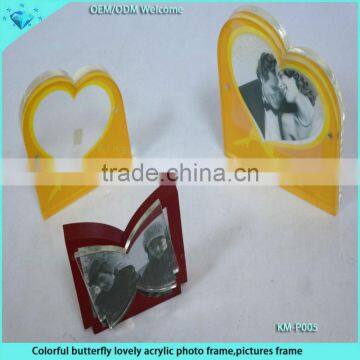 Lovely Heart Shape Clear Acrylic Photo Frame With Magnet for Wedding photo-3