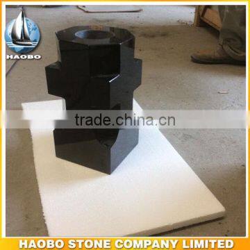 Shanxi black granite jardiniere cemetery vase