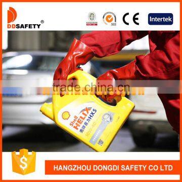 DDSAFETY With 5Years Experience PVC Gloves Red PVC Smooth Finished 100%Cotton Liner photo-2