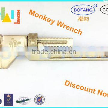 Non-Sparking Aluminum Bronze Monkey Wrench ,Explosion-proof Adjustable Wrench,High Quality Spanner