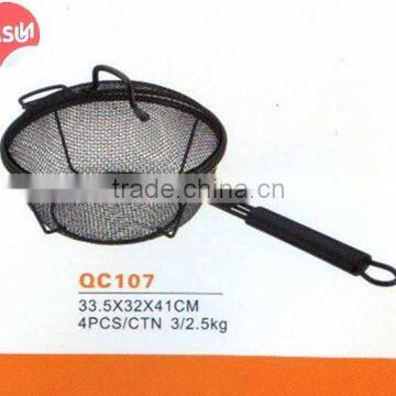 QC107 Kasun foldable kitchen accessories chips fryer wire mesh basket with cover