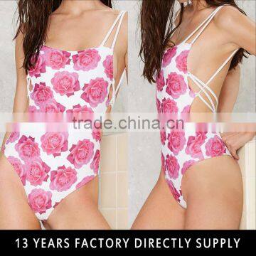 flower printed janpan mature ladies SwimSuits for women 2016