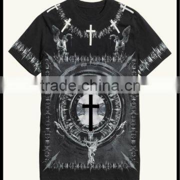 100% Cotton Silk Screen All Over Printed Tshirt