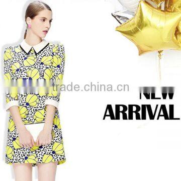 HD-D106 2014 hot design elegant women new arrival floral dress/casual ladies dress