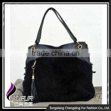 CX-H-50 Good Quality Leather Rex Rabbit Fur Women Bags/Handbag/Hand Bag photo-2