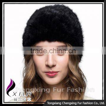 CX-C-53H Elastic Fashion Deisng Knit Beanies Hat Mink Fur Hat photo-3