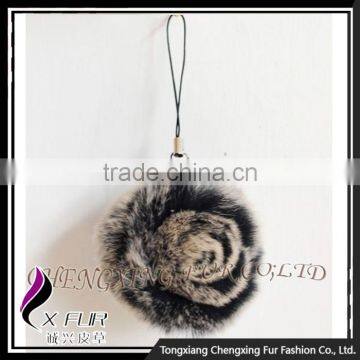 CX-P-22 Genuine Rex Fur Flower Mobile Phone Charms Fancy Keychain photo-6