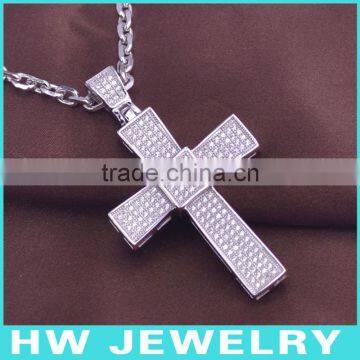 HWMCP1299 micro pave setting jesus christ cross pendant