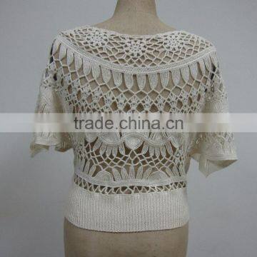 Garment Manufacturer Ladies Crochet Popular Batwing Sleeve Top photo-2
