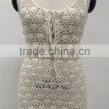 popular style machine crochet ladies fashion tank top