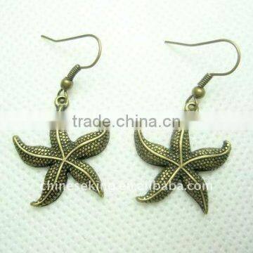 fashion starfish charm earrings, fashion vintage charm jewelry, hot cheap jewelry