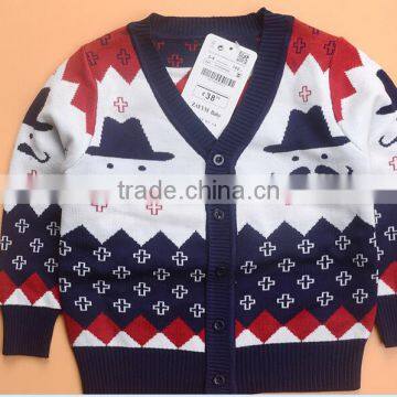 beard moustache button-down kids christmas knit sweater