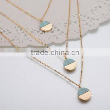 Zm34536a Fashionable Jewelry Simple Three Later Pendant Necklace photo-6
