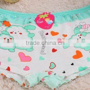 High Quantity 4 Color Girls Bamboo Cartoon Boxer Underwear photo-2
