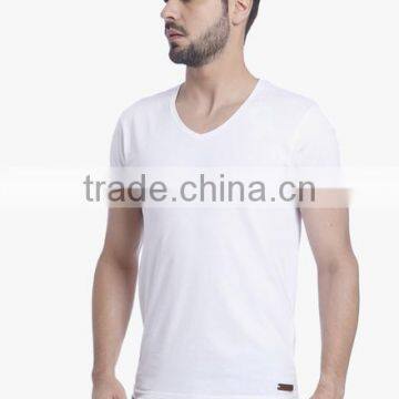 Latest Man Slim Fit Solid Colors T-shirts Plain Designs Bulk Tshirts photo-3
