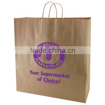 USA Made Natural Kraft Shopping Bag - dimensions are 18" x 7" x 18.75" and comes with your logo.