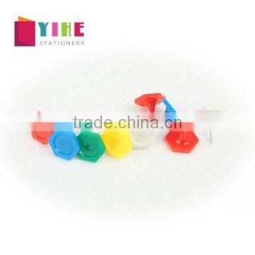 Multi color plastic flatback head thumb tacks for office supplies