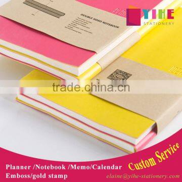 soft PU leather custom personal organizer agenda daily/weekly/ yearly planner