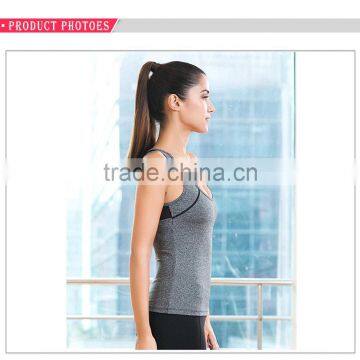 Sexy Girls Custom Gym Fitness Yoga Wear Custom Tank Tops Women With Mesh Design photo-5